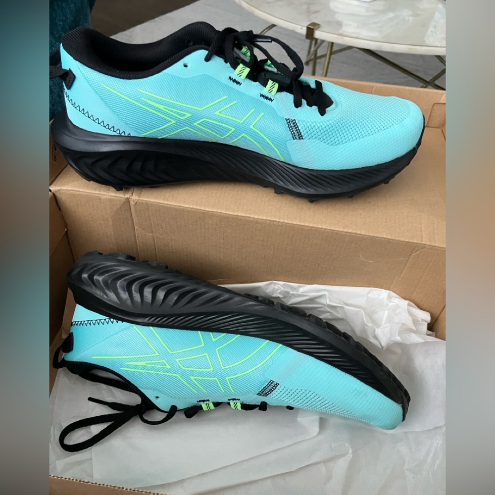 Asics Turquoise and Black Gel-Excite Trail 2 Running Shoes, 9 Men’s
